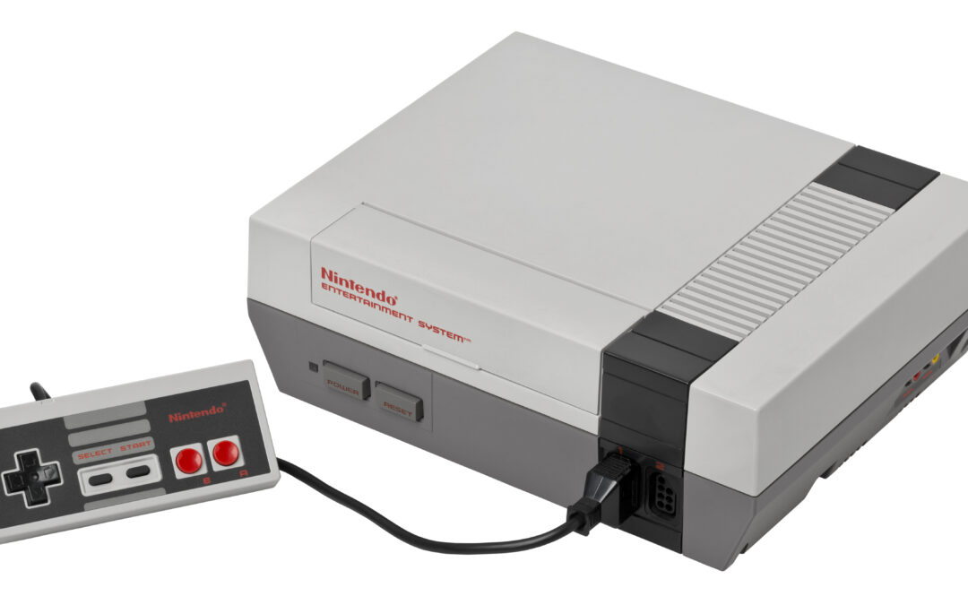 Nintendo entertainment system console with controller